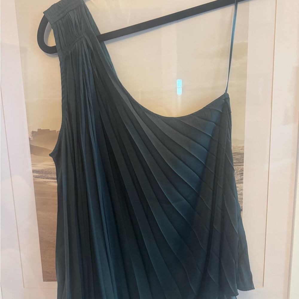 Banana Republic Blue Asymmetrical Ruched Cocktail Dress